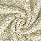 Longhui bedding 100% Cotton Knitted Throw Blanket – Cream, Soft & Cozy, Machine Washable, 51"x63" – Perfect for Living Room, Couch, Sofa, Bed or Travel - Image 4