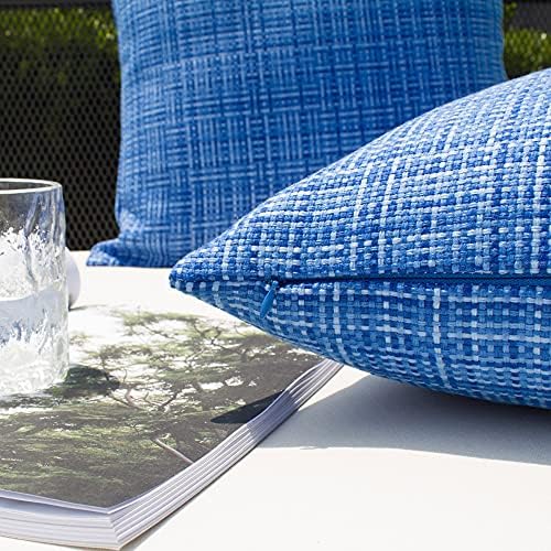 Kevin Textile Outdoor Waterproof 26x26 Inch Pillow Covers 2 Pack, Blue - Image 3