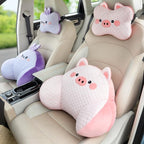 Car Neck Pillow and Lumbar Support Set, Cute Animal Soft Plush Ergonomic Back Cushion for Driving, Travel Seat Headrest Pillow(Set of 2) (Dog) - Image 7