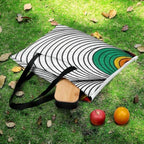 Large Foldable Picnic Blanket Abstract Print Black White 78.7x78.7 Inch - Image 5