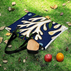 Foldable Zipper Picnic Blankets Leaf Pattern Green Blue 78.7"x78.7" - Image 5