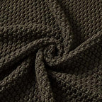 Longhui bedding 100% Cotton Knitted Throw Blanket – Dark Brown, Soft & Cozy, Machine Washable, 51"x63" – Perfect for Living Room, Couch, Sofa, Bed or Travel - Image 3