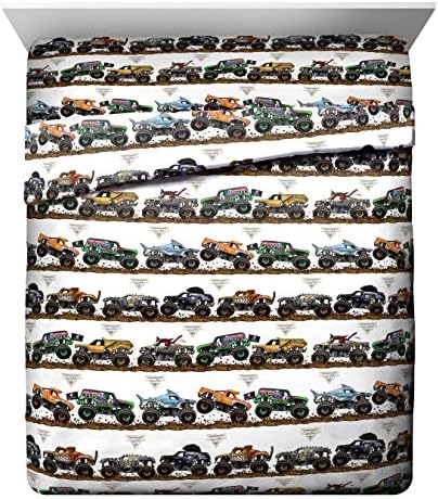 Jay Franco Monster Jam 5 Piece Queen Bed Set - Includes Comforter & Sheet Set - Grave Digger & Megalodon - Super Soft Fade Resistant Microfiber - Image 4