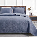Love's cabin Twin Quilt Set Blue Bedspreads - Soft Bed Summer Lightweight Bedspread Comforter - Modern Style Coin Pattern Coverlet for All Season - 2 Pieces (1 Quilt, 1 Pillow Sham) by Lovescabin