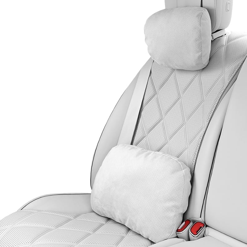 2PCS Car Neck Pillow & Lumbar Support Breathable Suede Set for Cars by Unknown