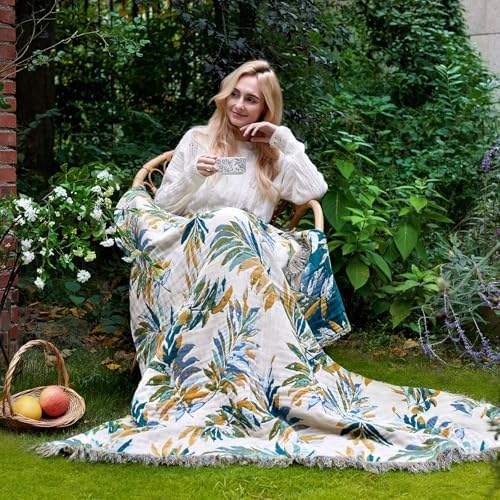 LUTBM Boho Throw Blanket for Bed 60"x80", All Season Cotton Couch Blankets - Image 5