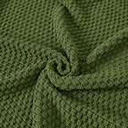 Longhui bedding 100% Cotton Knitted Throw Blanket – Olive Green, Soft & Cozy, Machine Washable, 60"x80" – Perfect for Living Room, Couch, Sofa, Bed or Travel - Image 3