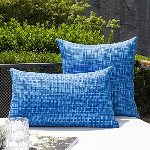 Kevin Textile Outdoor Waterproof 26x26 Inch Pillow Covers 2 Pack, Blue - Image 5