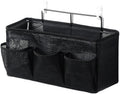 Bed Hanging Storage Bag，Bed Side Storage Pocket，Bunk Bed Hanging Storage Caddy with Hooks and Pockets for Bunk Beds Rails Book Phone Glasses Storage(Black(Wall-Mounted Model)) by Unknown