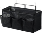 Bed Hanging Storage Bag，Bed Side Storage Pocket，Bunk Bed Hanging Storage Caddy with Hooks and Pockets for Bunk Beds Rails Book Phone Glasses Storage(Black(Wall-Mounted Model)) by Unknown