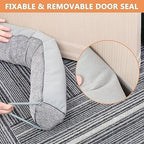 Triangle Under Door Draft Stopper Noise Blocker 40 Inches for Door Bottom Air Seal Insulation and Soundproof, Heavy Duty Weather Guard Snake Stripping, Gray - Image 3
