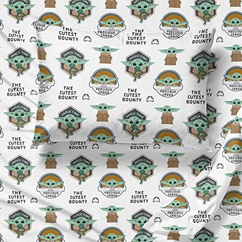 Star Wars Mandalorian Grogu Twin Comforter Set 4 Piece Kids Bedding, Gray - Image 5