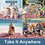 Large Outdoor Picnic Blanket Canadian American Flag Pattern Foldable Beach Blanket Waterproof SandProof Family Picnic Mat - Image 5