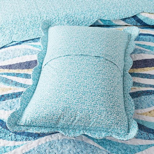 HoneiLife Queen Bedspreads Oversized - 106"x106" Coastal Quilt Sets, Beach Quilt 3-Piece, Nautical Bedspreads Ocean Coverlets, Lightweight Bed Cover, Summer Quilts - Image 6