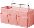 Bed Hanging Storage Bag，Bed Side Storage Pocket，Bunk Bed Hanging Storage Caddy with Hooks and Pockets for Bunk Beds Rails Book Phone Glasses Storage(Pink(Wall-Mounted Model)) by Unknown