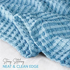 Utopia Bedding 100% Cotton Waffle Blanket Twin Size Sky Blue, 90x72 Inch - Image 3