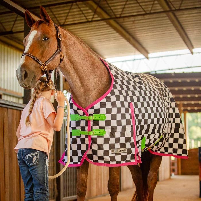 Jeffers 1200D Standard Neck Turnout Blanket, 240G, 72" - Skater Cowgirl by Jeffers