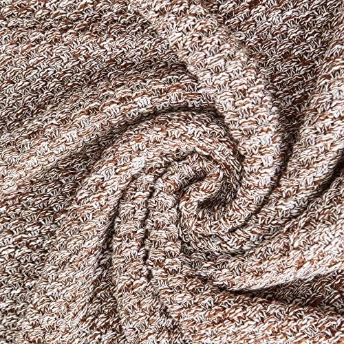 Longhui bedding 100% Cotton Knitted Throw Blanket – Coffee, Soft & Cozy, Machine Washable, 60"x80" – Perfect for Living Room, Couch, Sofa, Bed or Travel - Image 2